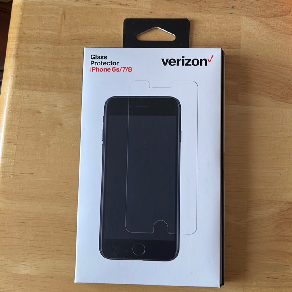 iPhone 6s 7 8 Tempered Glass Screen Protector, NIB Verizon
